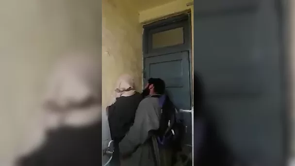Arab guy fucks a girl wearing hijab in university bathroom