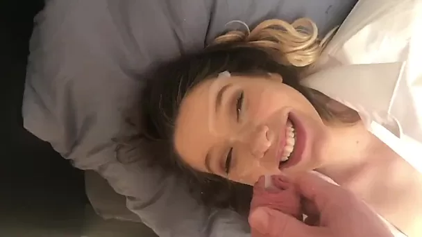 British GF cums multiple times and gets her face drowned in sperm