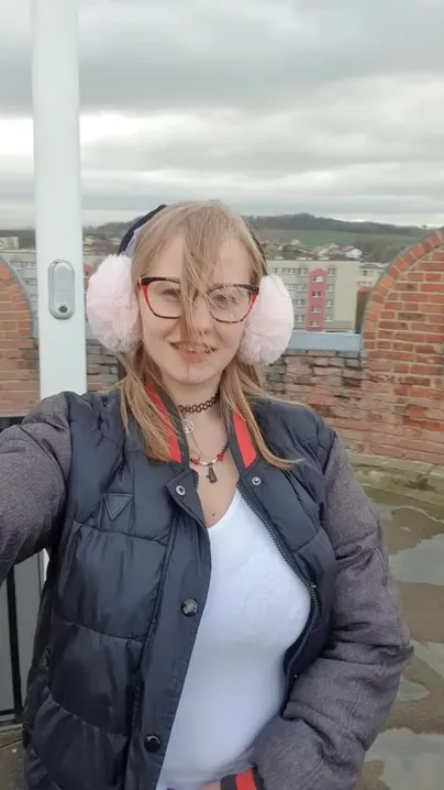 My big boobs and I greet you from the castle tower 25 meters above the ground. kisses