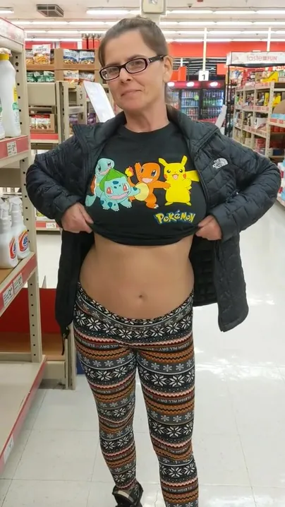 Sneaky boob flash while grocery shopping ;)