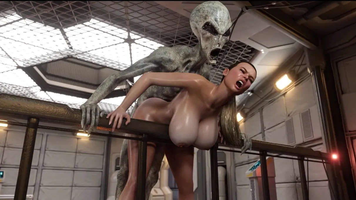 Alien Shemale Monster Dick - Alien with Huge Cock drills Busty MILF on a spaceship [BLACKLADDER]