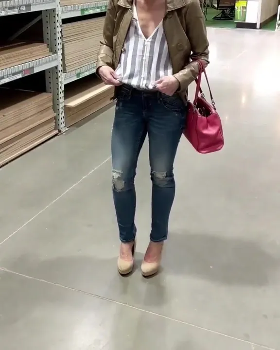 Tits out in the hardware store