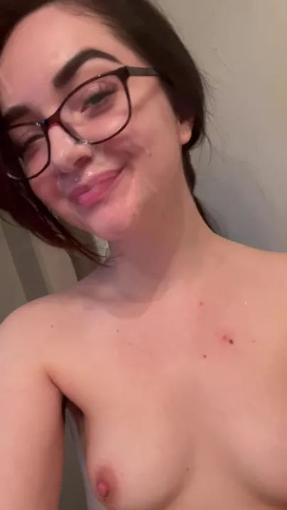 Just so happy to be covered in cum