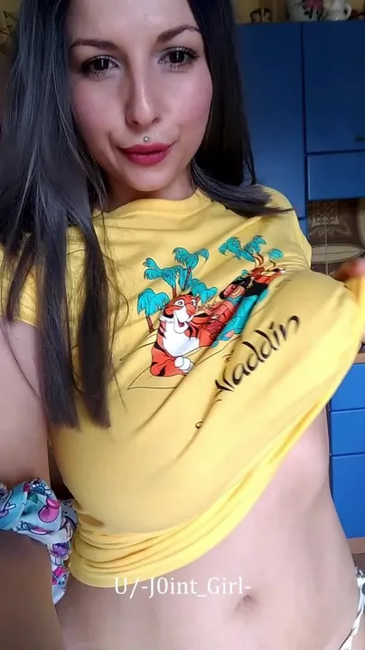 If you think my shirt is cute, wait for the boobs