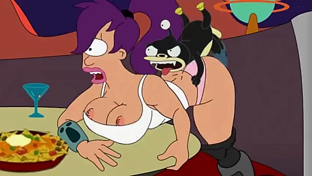 Kreskówka Futurama xxx - Amy Wong i Turanga Leela zerżnięte w klubie