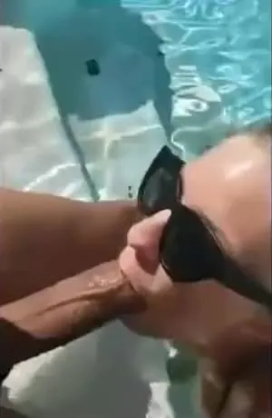 Sucking neighbor in the pool