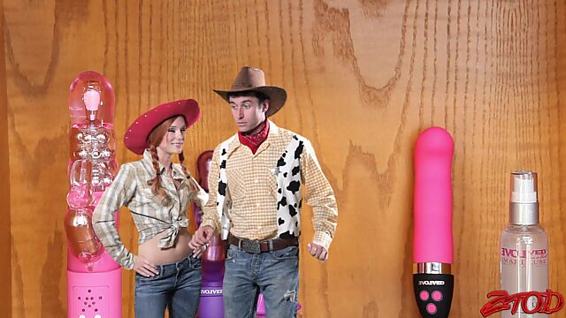 Toy story goes horny as Ginger Wendy fucked with a cowboy