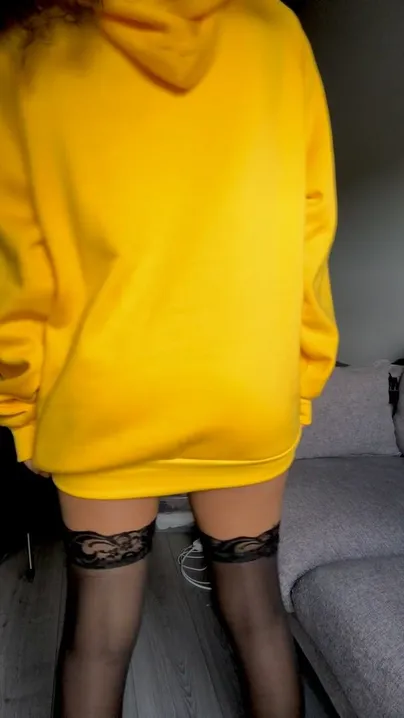 Little booty, big hoodie