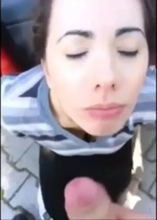 Doesn't she looks pretty with a cum on her face
