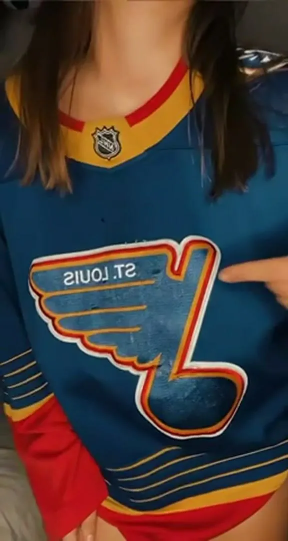 I'll let you finish watching the hockey game while I suck your cock and make you cover my tits