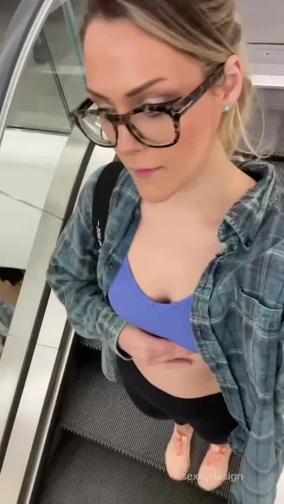 got caught with my tits out on the escalator