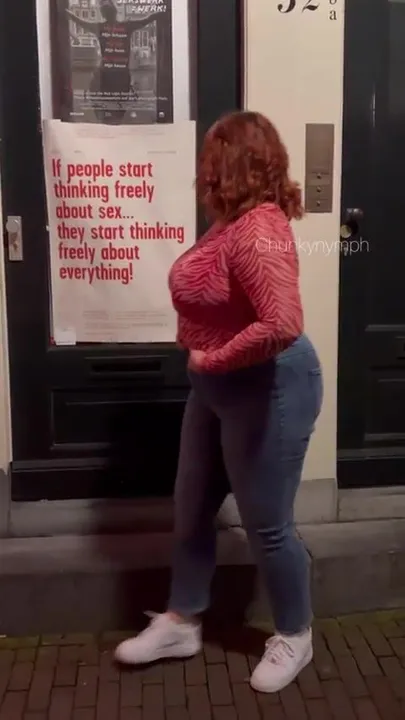 Just a chubby girl flashing in Amsterdam!