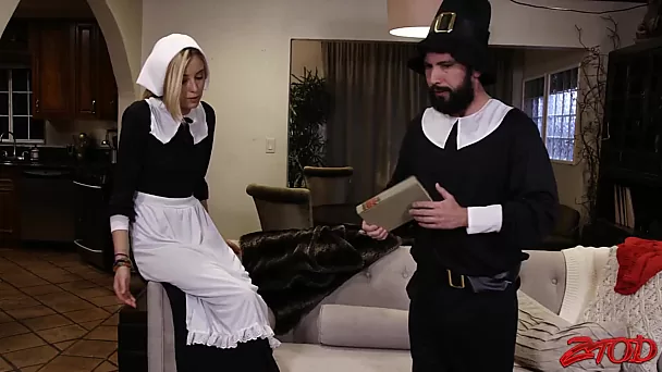 Shy Amish teen Haley Reed fucked by commune leader