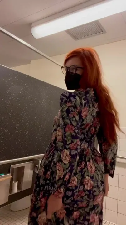 Cosplaying as a sexy sofa cushion in the school bathroom