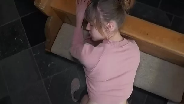 Extra risky SEX IN CHURCH with naughty German teen