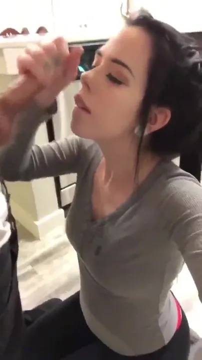 A girl who loves getting cum on her face