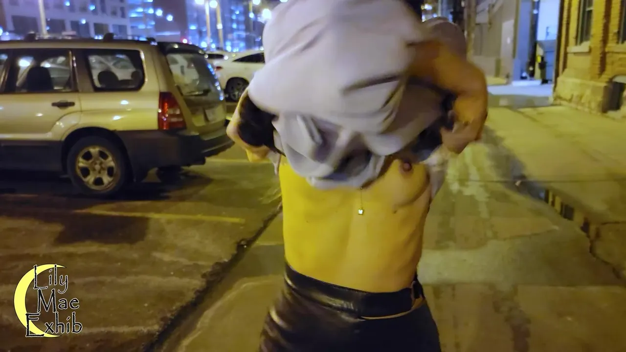 Stripping my clothes off for my husband in the middle of downtown