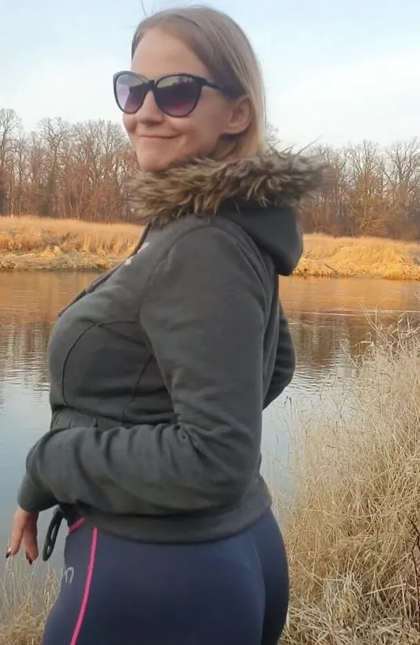 This time outdoors by the river. Kisses