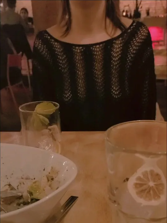 The waitress complimented my see thru top