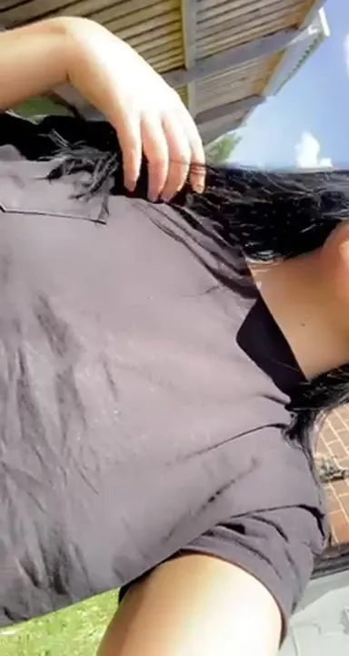 Flashing my big tits makes me horny