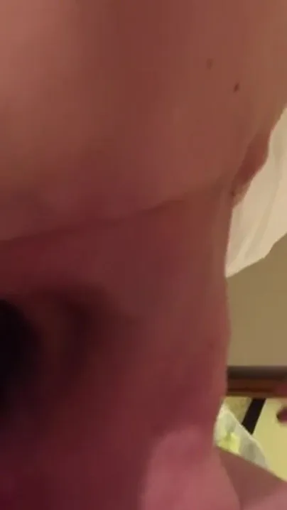 You can see the dick throbbing the nut inside the throat