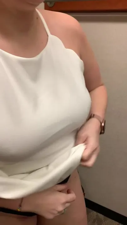 Want to suck my tits in the dressing room?