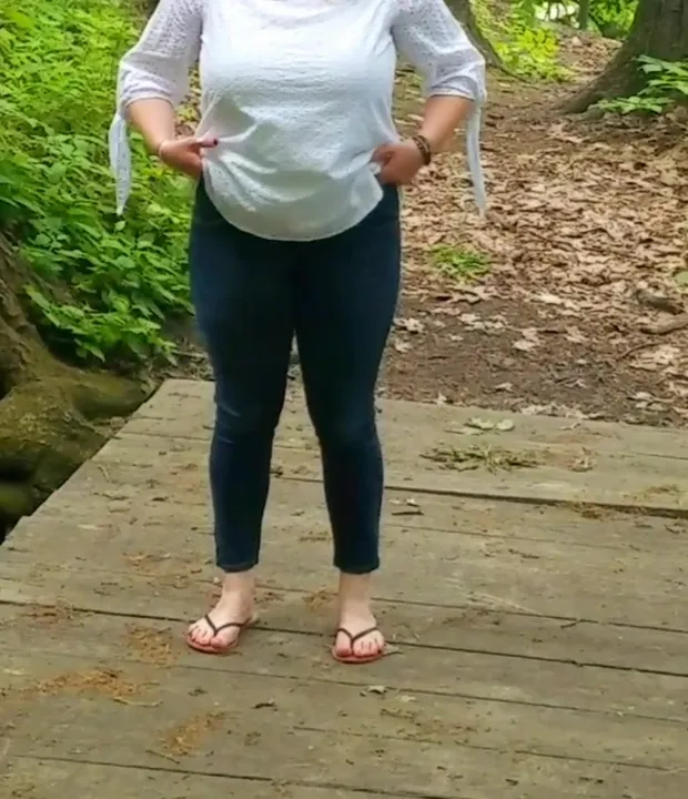 All natural mom feeling free in nature!