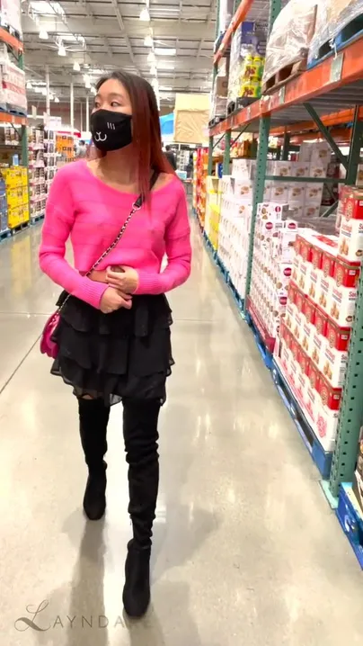 I try to make shopping more interesting! Too bad those behind me missed out