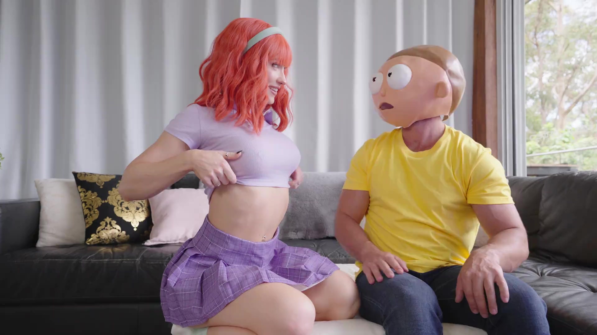 Rick & Morty Cosplay Anal Session! Redhead squirter gets her booty stretched!