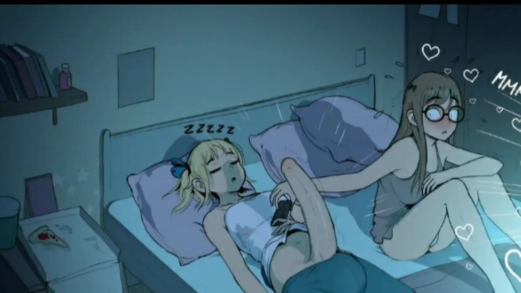 Lesbian Anime Shemale Jerking - Sleepover with a Futa dickgirl