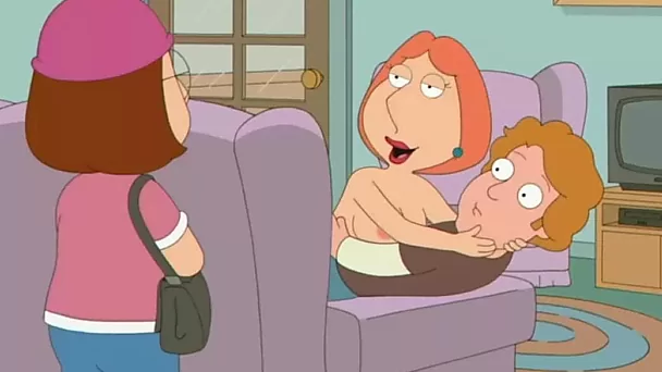 Family Guy XXX Cartoon - Lois Griffin & Meg Threesome