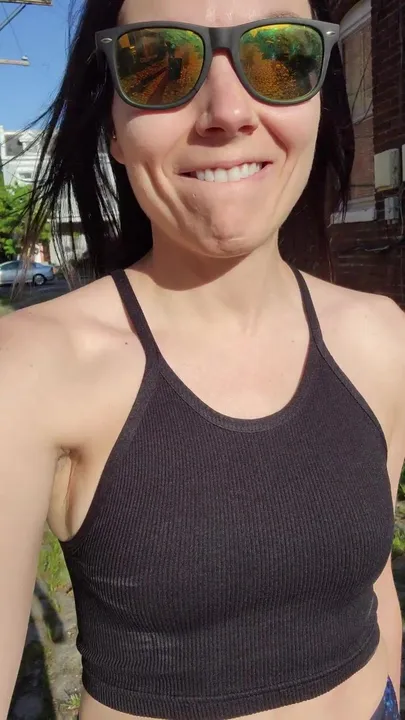 I cant even go for a walk around the block without pulling my tits out. My neighbors must love me.
