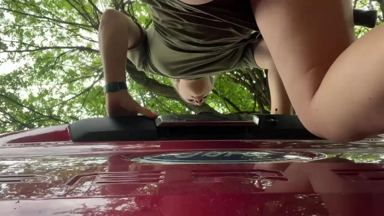 Little upskirt shot while I move stuff around the truck bed