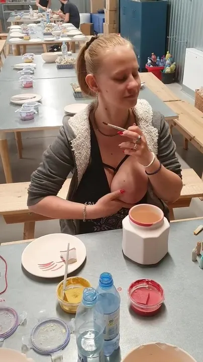 The pottery class was very successful. I worked on a vessel the size of my big boob.