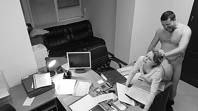 Catched secretary fucking with her boss on security cam!