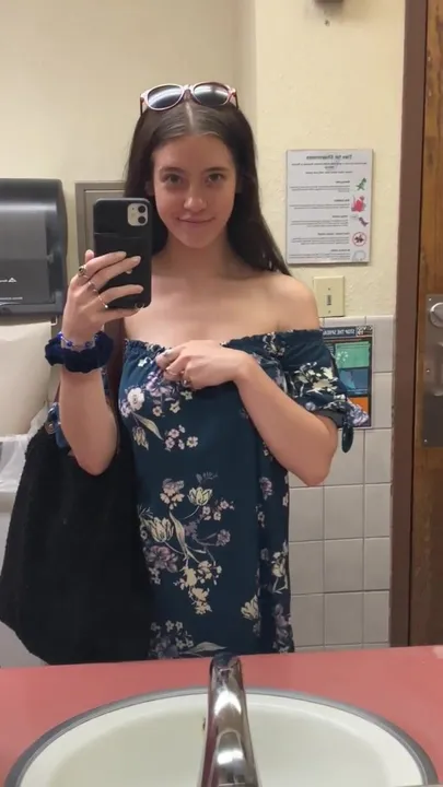 Flashing my titties in the AZ Museum of Natural History bathroom :P