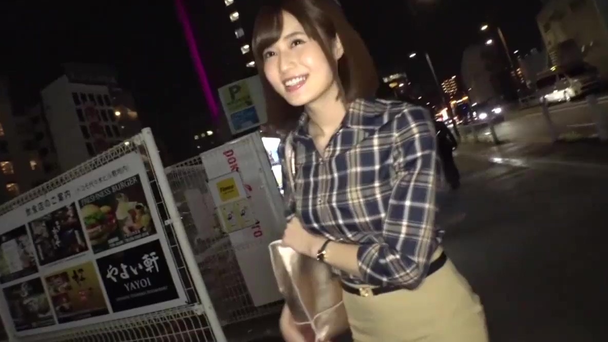 Japanese girl gets picked up on the city streets at night photo