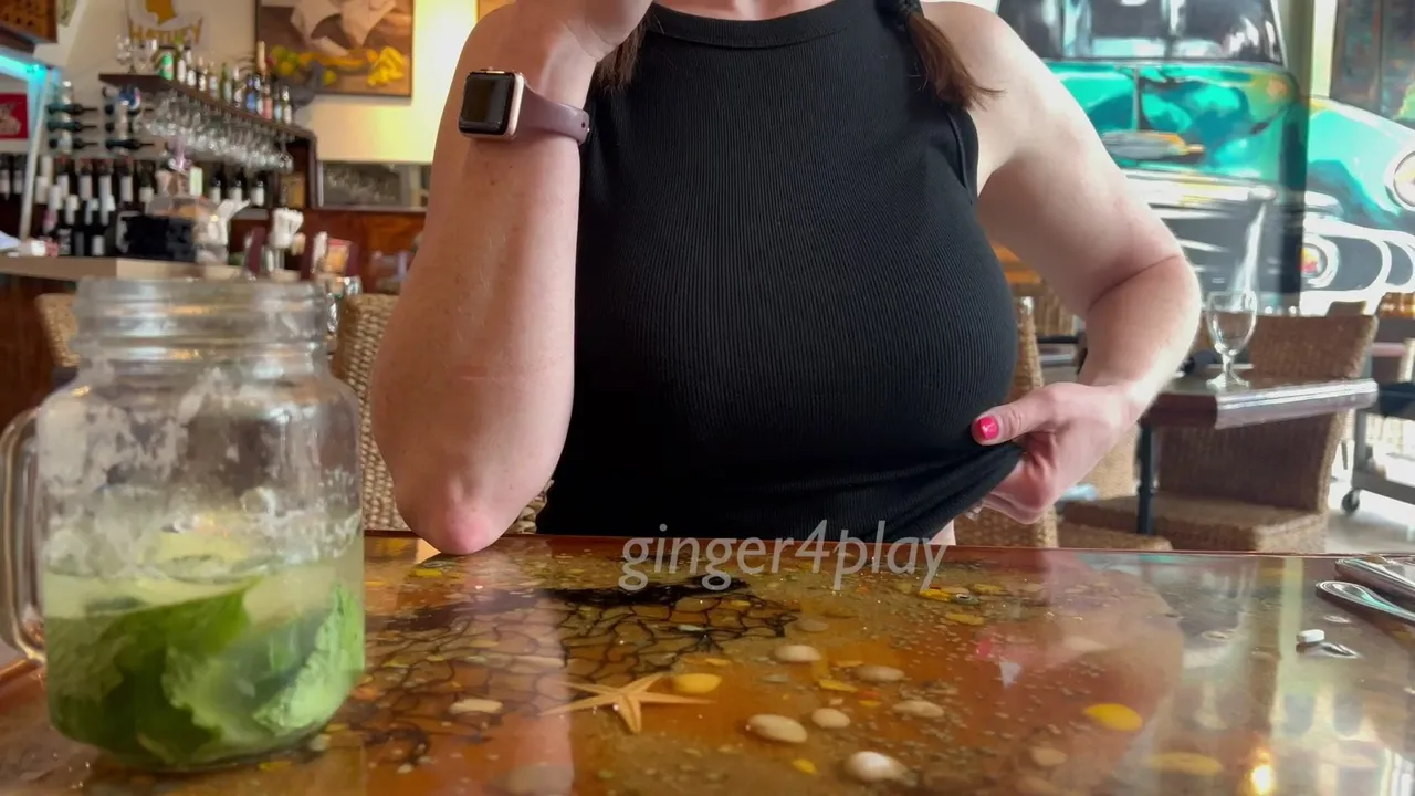 Showing a little skin at the Cuban restaurant