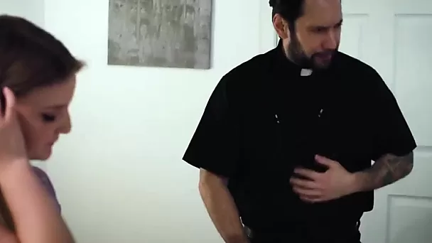 Evil spirit in teen seduced the priest and fucked him!
