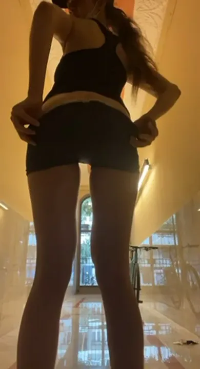 Flashing my ass in the building's entrance