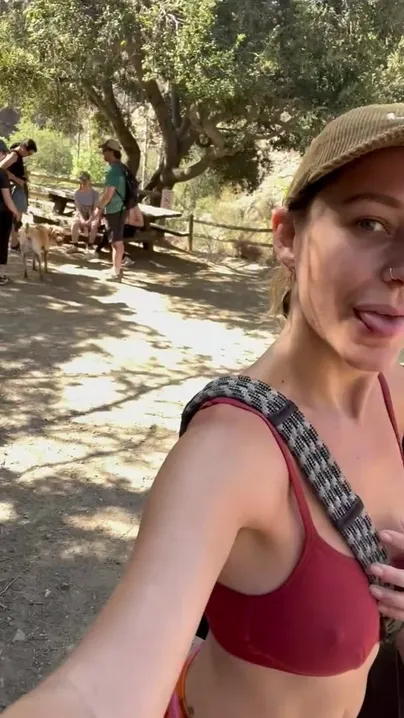 We wanted the hikers to see our natural tits out in nature