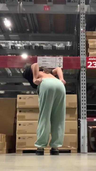 Flashing my pussy in IKEA