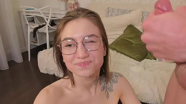 Dorky Teen got Facial after Anal Sex on Webcam