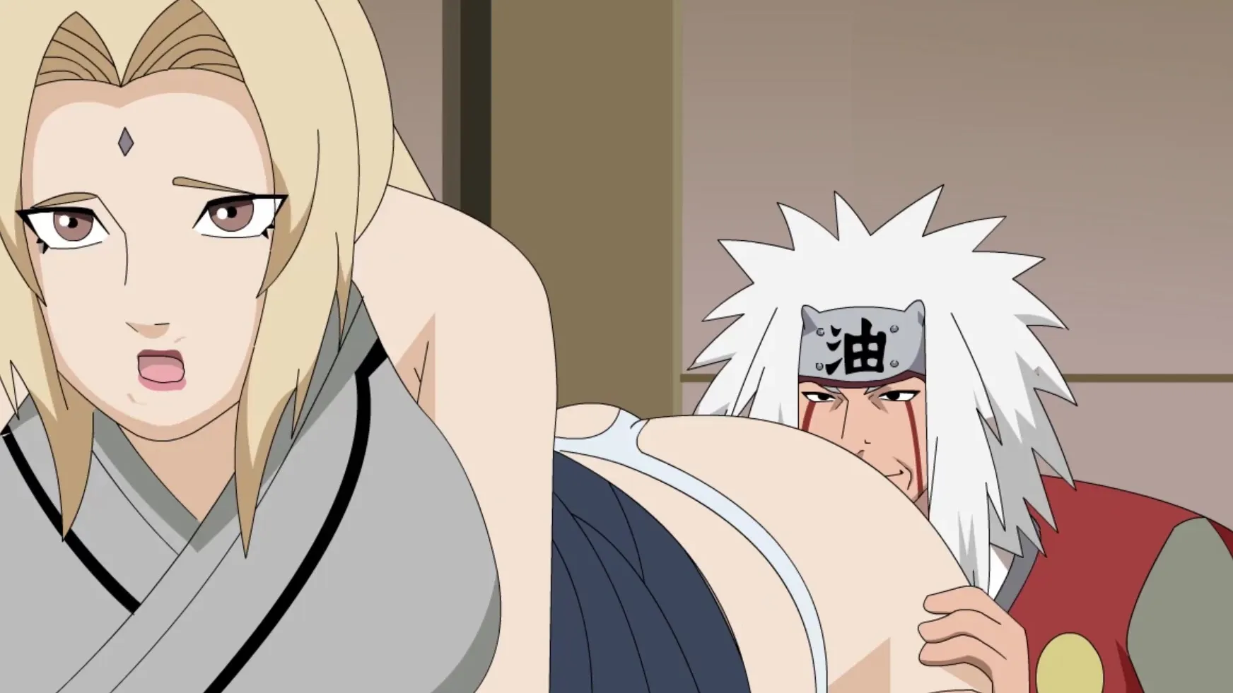 Naruto Anime Lesbian Porn - Busty Tsunade from Naruto anime gets a big dick!