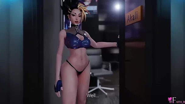 K/DA Akali and others fuck with lucky fan after concert - 3d