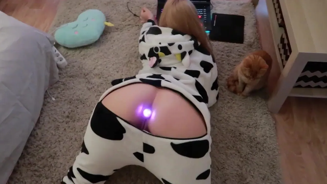 A girl with a glowing anal toy loves anal picture