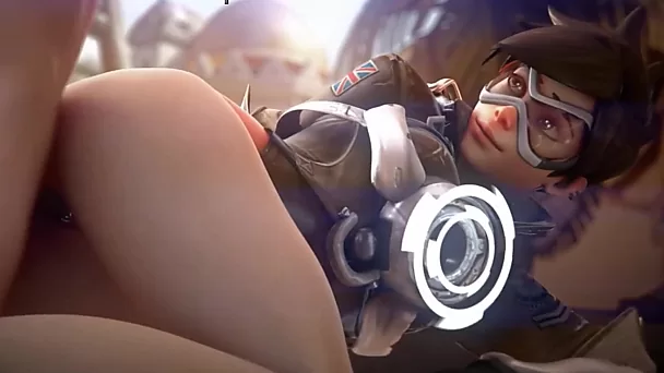 Overwatch Tracer Slut throws herself on every dick