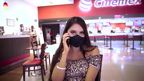 A depraved brunette does not hesitate to fuck right in the cinema