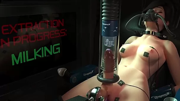 Overwatch transsexual futa geme com máquina de sexo em seu pau grande