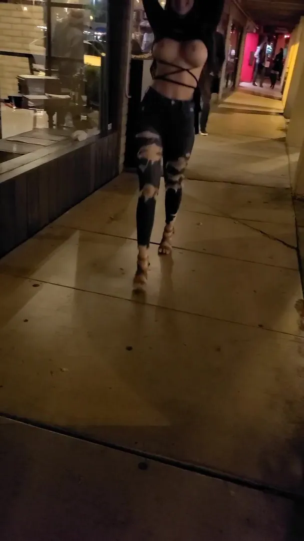 Sometimes I just like to walk through downtown with my tits out